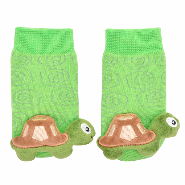 Green Turtle Boogie Toes Rattle Socks - Image 2