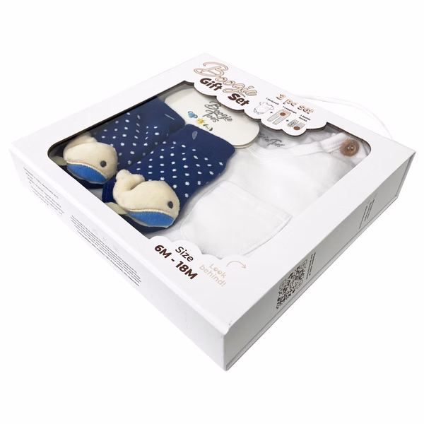 Baby Whale, 3-Pc Boogie Toes, Tight & Tee Baby Premium Gift Set - Image 5