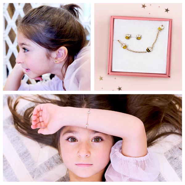 Baby Bee Boogie Charms Children Bracelet & Earrings Set - Image 2