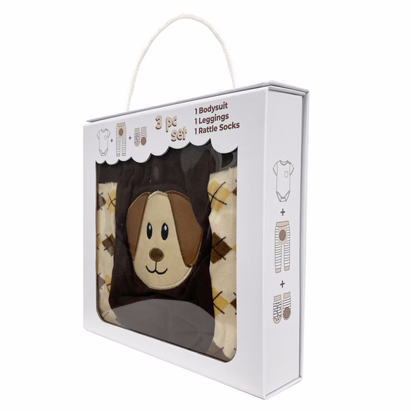 Brown Dog, 3-Pc Boogie Toes, Tight & Tee Baby Premium Gift Set - Image 4