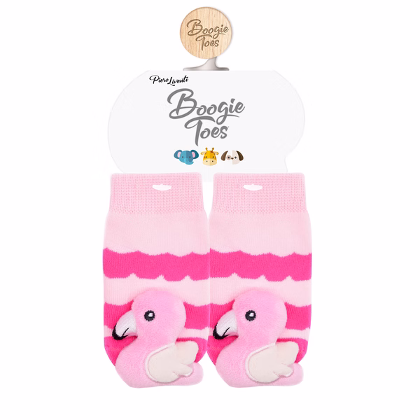 Pink Flamingo Boogie Toes Rattle Socks - Image 3