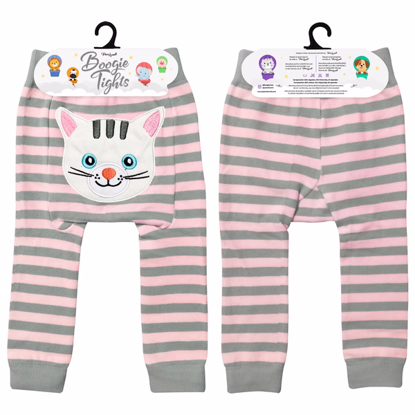 Gray/Pink Cat, 3-Pc Boogie Toes, Tight & Tee Baby Premium Gift Set - Image 9