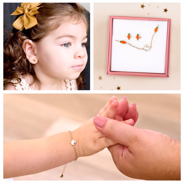 Bunny Boogie Charms Children Bracelet & Earrings Set - Image 2
