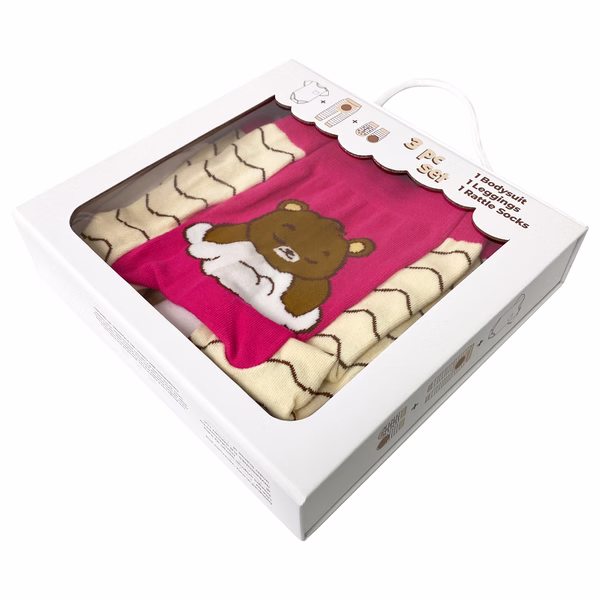 Sleepy Bear, 3-Pc Boogie Toes, Tight & Tee Baby Premium Gift Set - Image 8