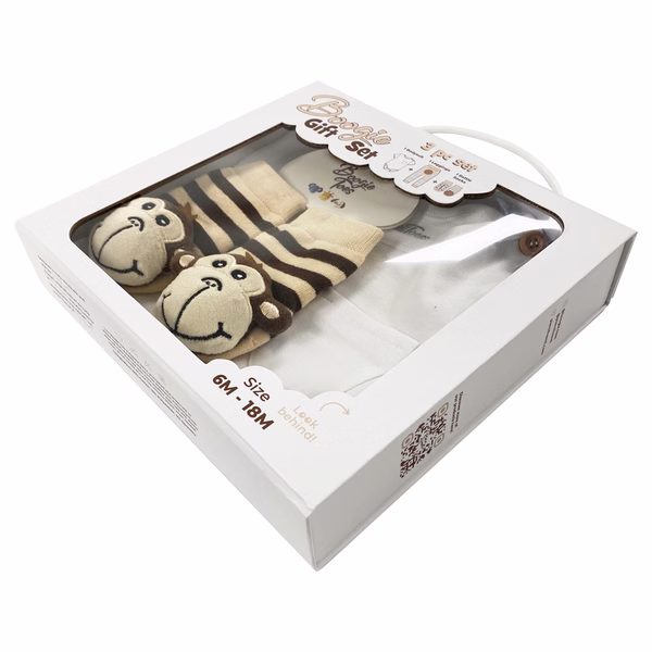 Monkey Boy, 3-Pc Boogie Toes, Tight & Tee Baby Premium Gift Set - Image 5