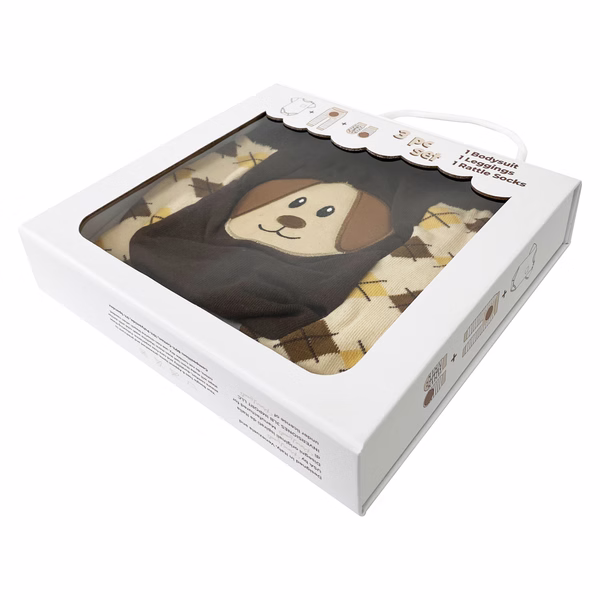 Brown Dog, 3-Pc Boogie Toes, Tight & Tee Baby Premium Gift Set - Image 6