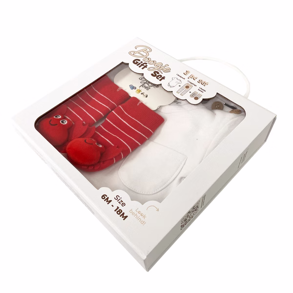 Red Crab, 3-Pc Boogie Toes, Tight & Tee Baby Premium Gift Set - Image 5