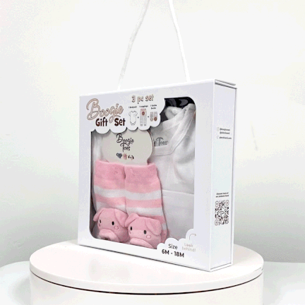 Pink Pig, 3-Pc Boogie Toes, Tight & Tee Baby Premium Gift Set - Image 2