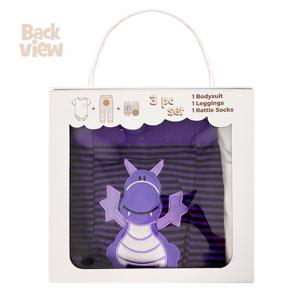 Purple Dragon, 3-Pc Boogie Toes, Tight & Tee Baby Premium Gift Set - Image 8