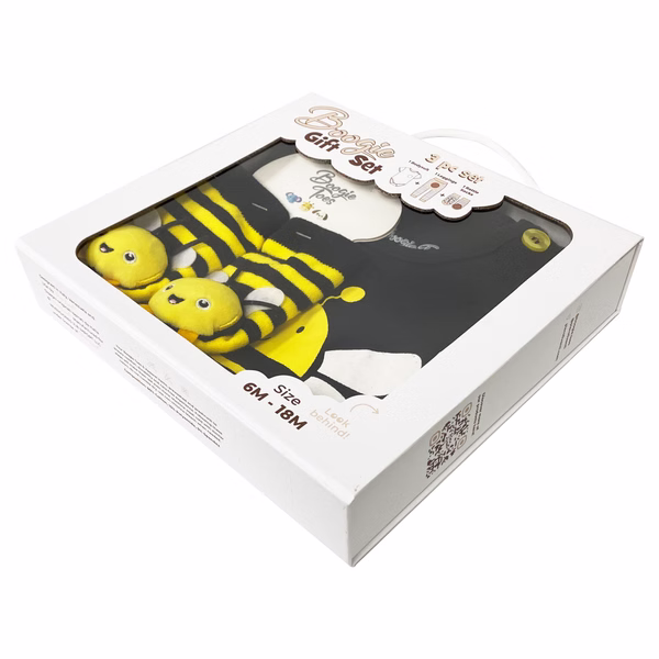 Beauty Queen Bee, 3-Pc Boogie Toes, Tight & Tee Baby Premium Gift Set - Image 3
