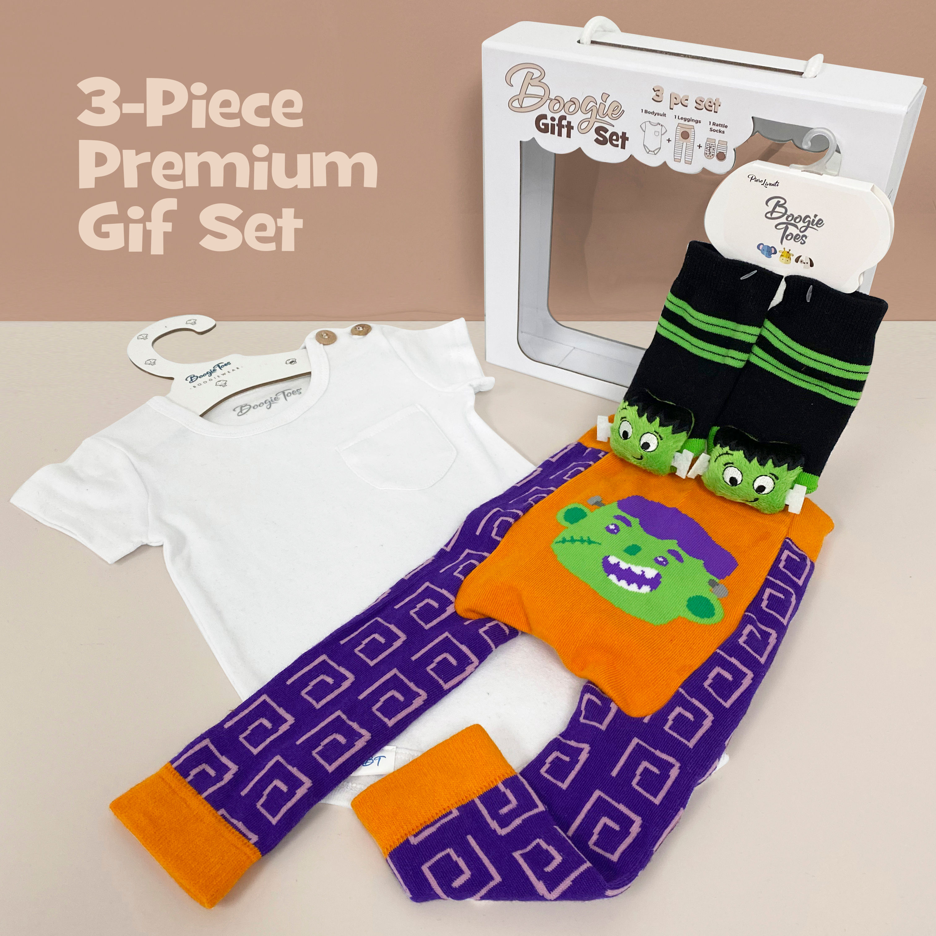 Baby Frankenstein, 3-Pc Boogie Toes, Tight & Tee Baby Premium Gift Set