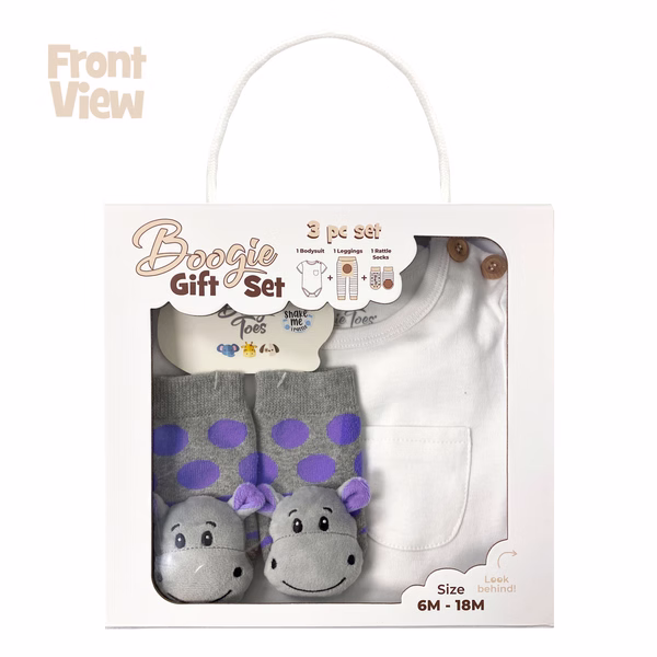 Happy Hippo, 3-Pc Boogie Toes, Tight & Tee Baby Premium Gift Set - Image 7