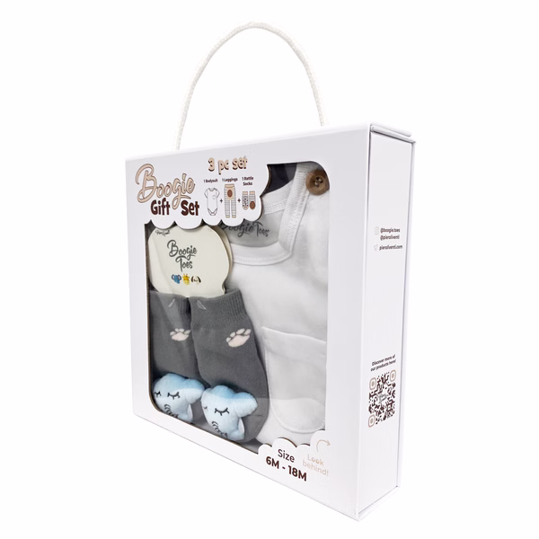 Sleepy Elephant, 3-Pc Boogie Toes, Tight & Tee Baby Premium Gift Set - Image 3