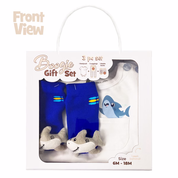 Shark, 3-Pc Boogie Toes, Tight & Tee Baby Premium Gift Set - Image 7
