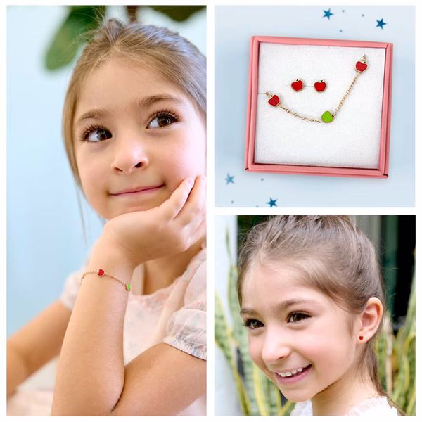 Tiny Apples Boogie Charms Children Bracelet & Earrings Set - Image 2