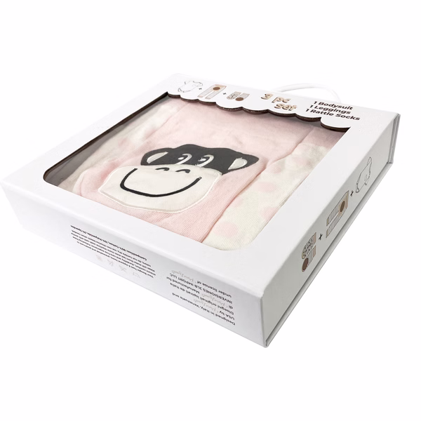 Monkey Girl, 3-Pc Boogie Toes, Tight & Tee Baby Premium Gift Set - Image 4