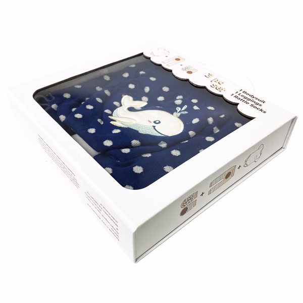 Baby Whale, 3-Pc Boogie Toes, Tight & Tee Baby Premium Gift Set - Image 6