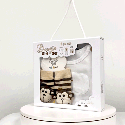 Banana Monkey, 3-Pc Boogie Toes, Tight & Tee Baby Premium Gift Set - Image 2