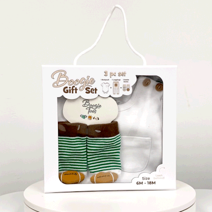Football, 3-Pc Boogie Toes, Tight & Tee Baby Premium Gift Set - Image 2