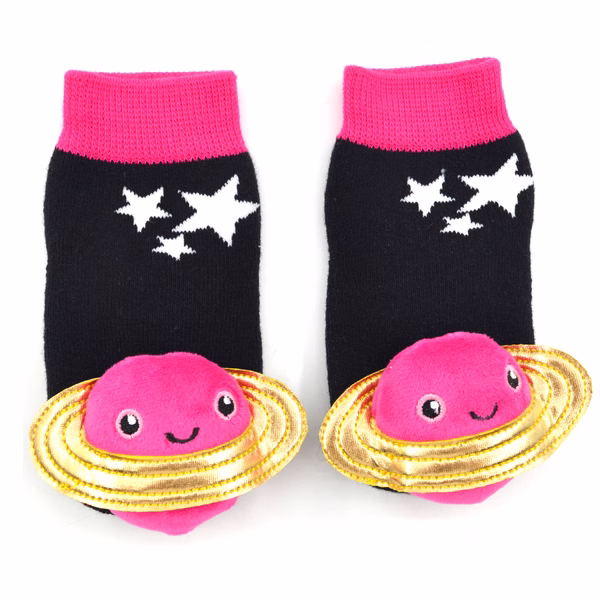 Pink Planet Boogie Toes Rattle Socks - Image 2