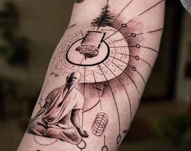 Meditating tattoo קעקוע מדיטציה