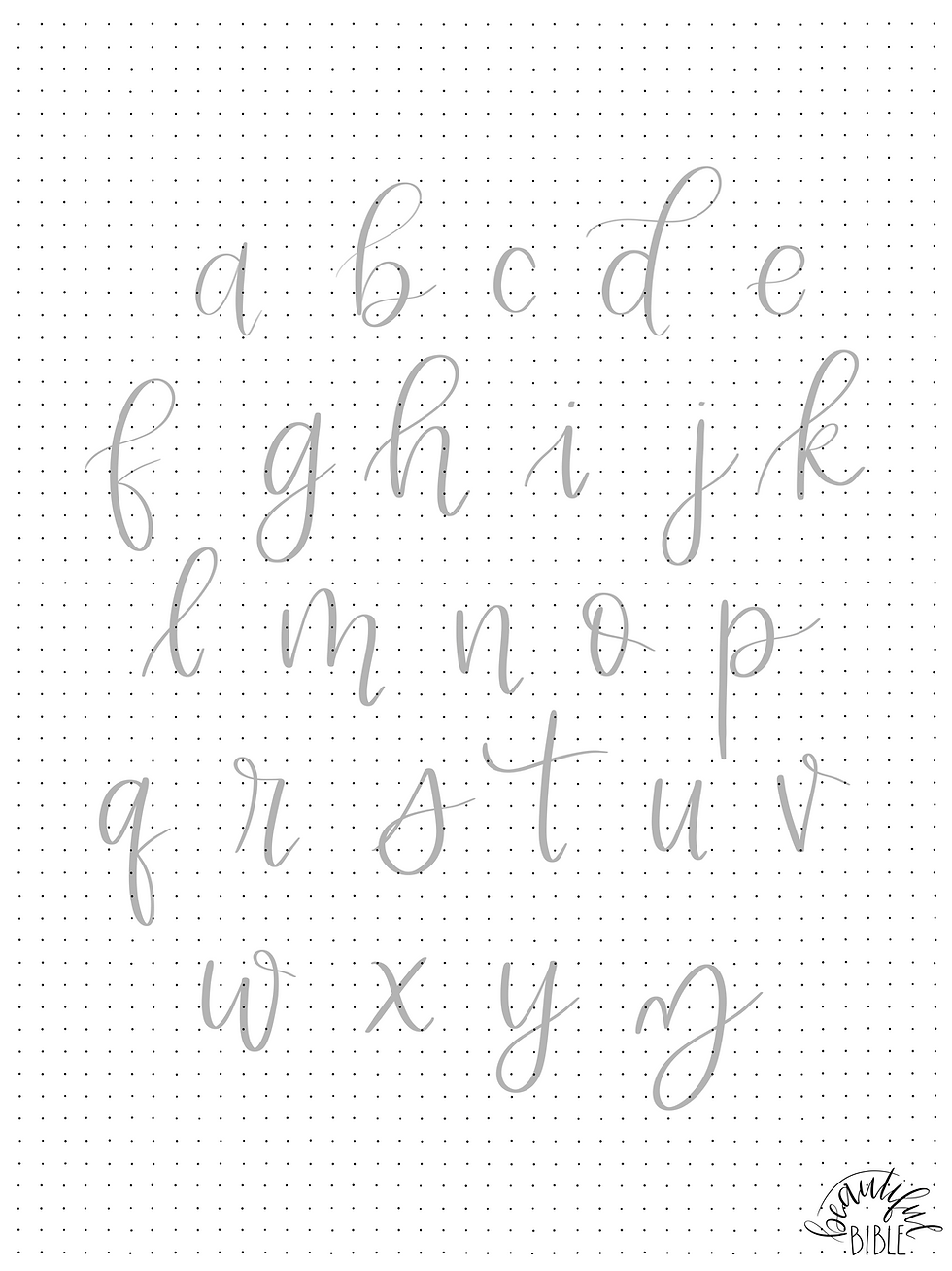 Thumbnail: Printable Calligraphy Practice Sheets by Beautiful Bible