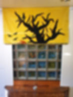 Handmade Velvet Sunrise Roman Blind Half Length Image