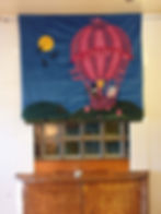 Handmade Velvet Hot Air Balloon Roman Blind Half Length Image