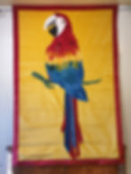 Handmade Velvet Parrot Roman Blind Full Length Image