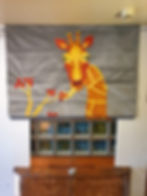 Handmade Velvet Giraffe Roman Blind Half Length Image