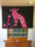 Handmade Velvet Giraffe Roman Blind Half Length Image