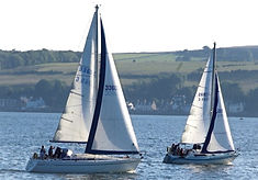 Picture of yachts, keel boats, racing, sailing at Toward seasports club, Firth of Clyde, Dunoon, Argyll.