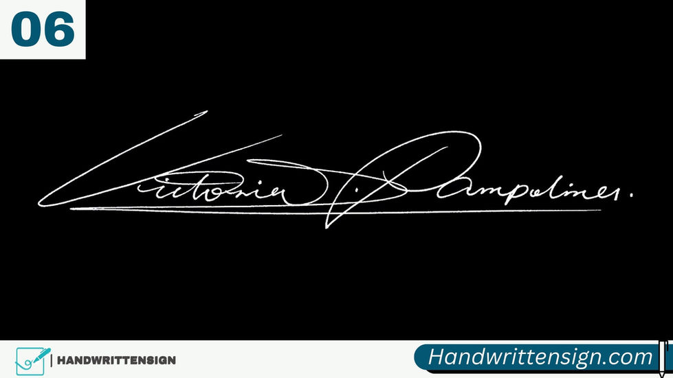 Letter V Signature Style 6