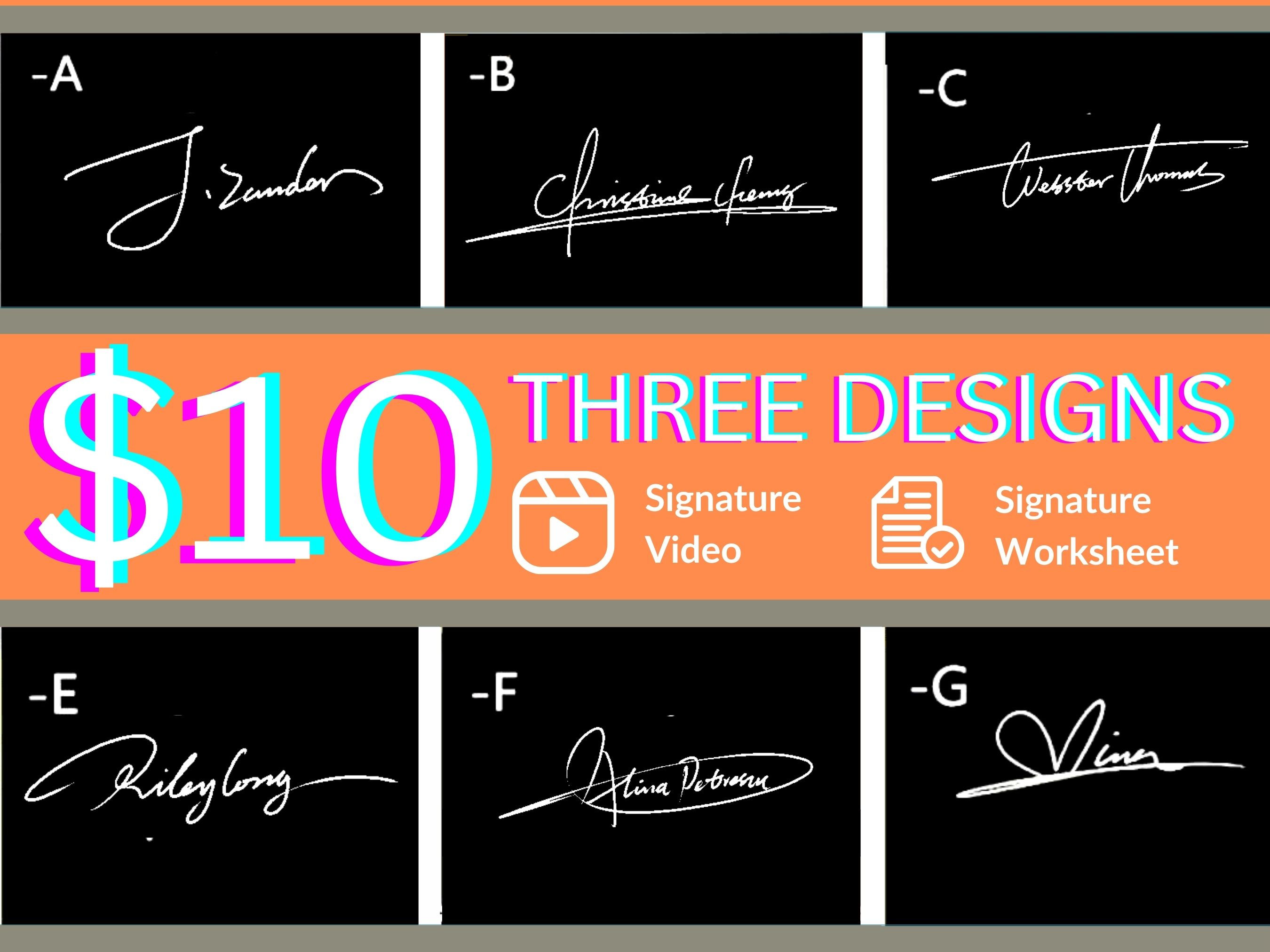 Handwritten Signature designs with video tutorials | deliver within 24 hrs