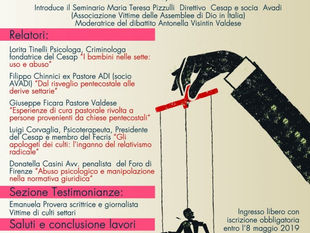 Seminario: “Dalla fede alla dipendenza: derive settarie e manipolazione”