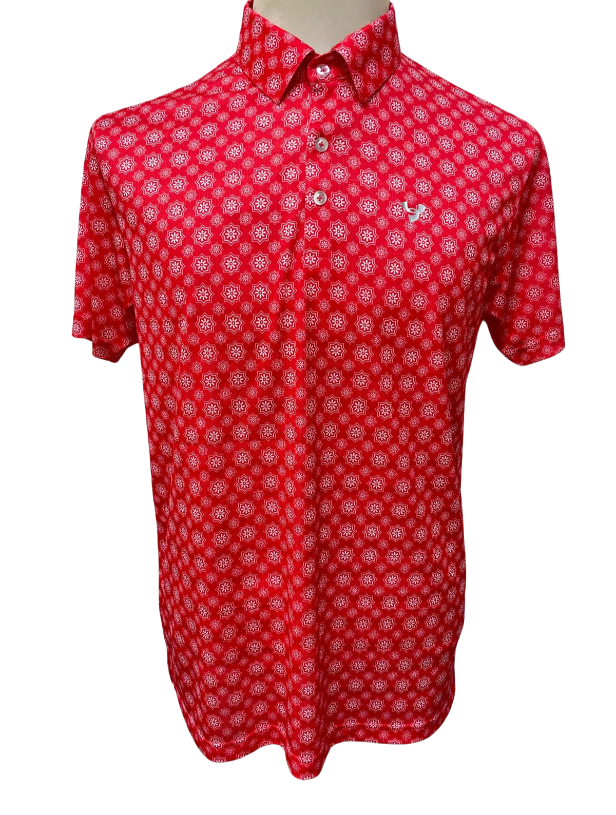 Men's Patterned Print Polo T-shirt