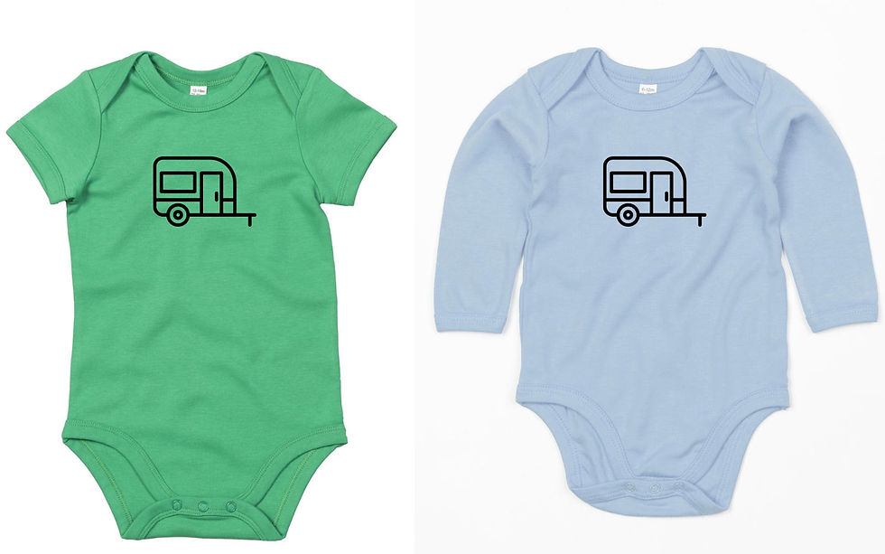 Caravan (big print) - long or short-sleeved baby bodysuit