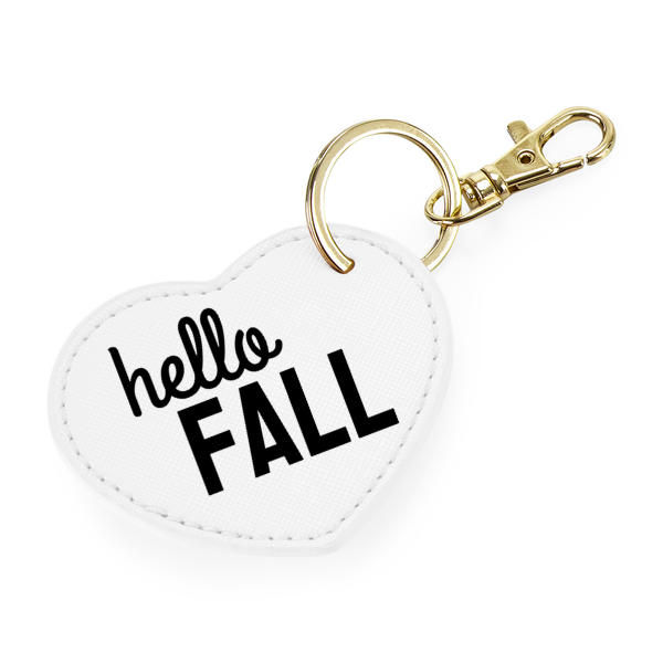 Hello Fall - Heart Keychain