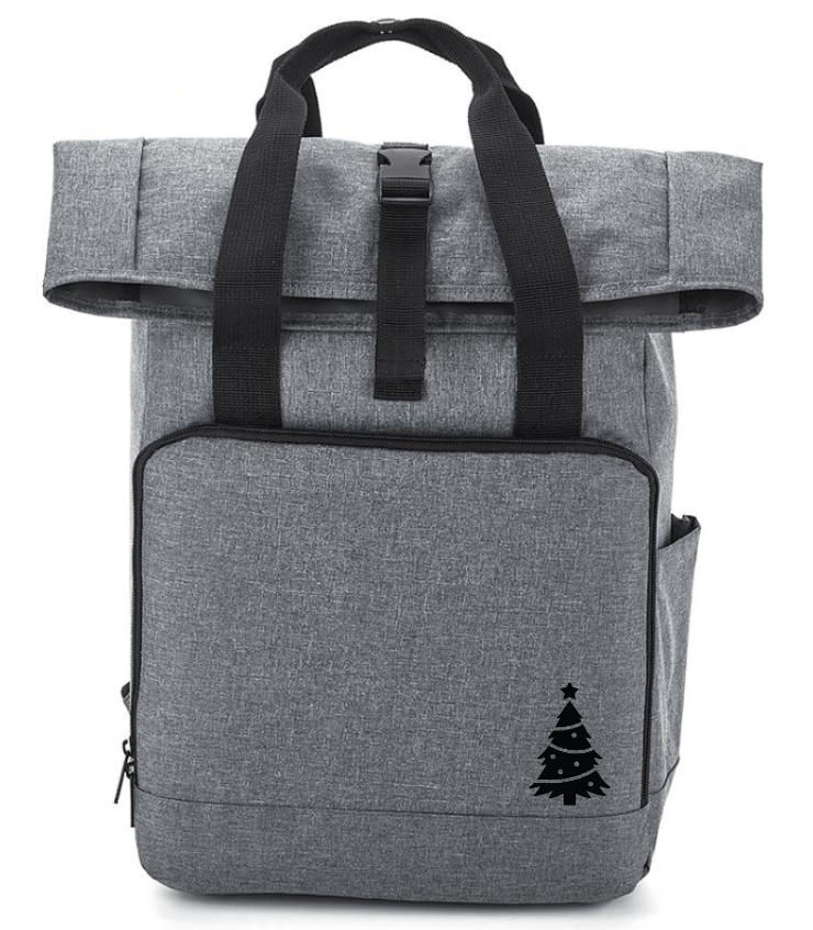 Christmas tree (small print) - Roll-Top Backpack size L