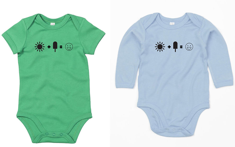 Sun and ice cream - long or short-sleeved baby bodys