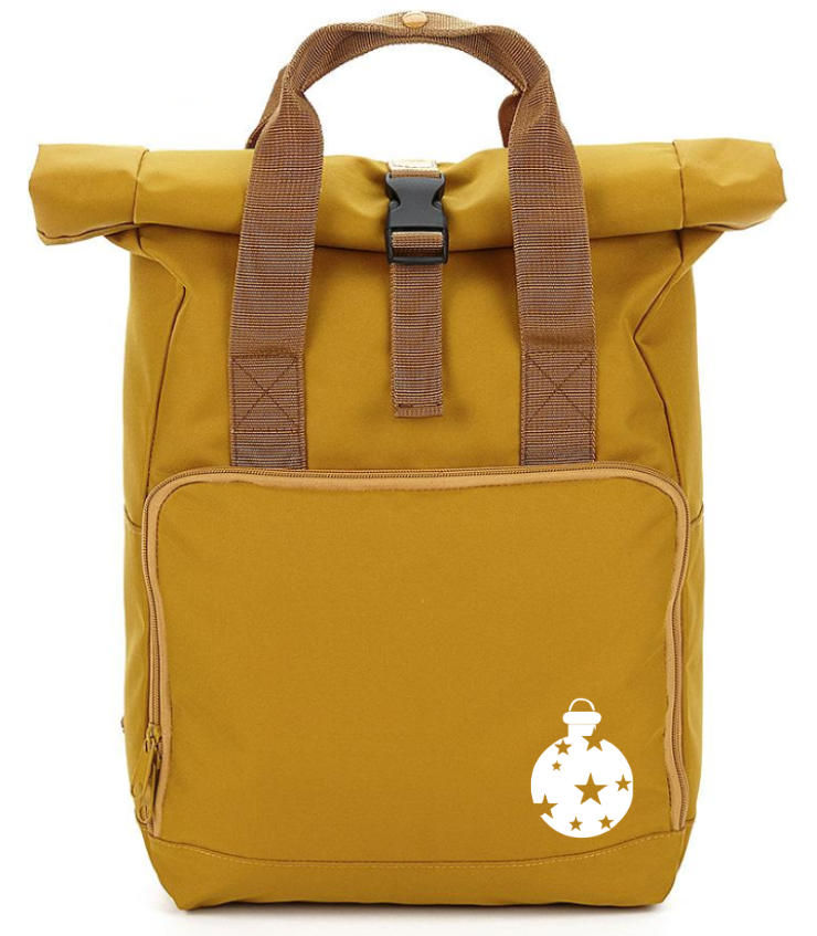Christmas baubal (small print) - Roll-Top Backpack size M