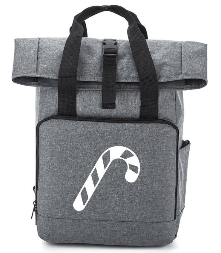Candy cane (big print) - Roll-Top Backpack size L