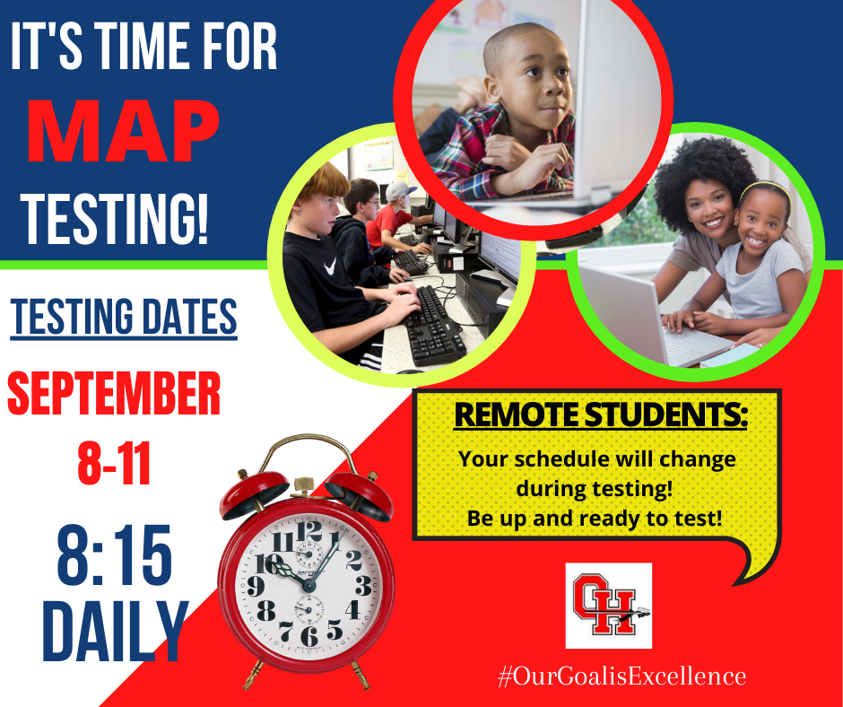 Reg For Testing Map MAP Testing Begins on Tuesday, September 8th