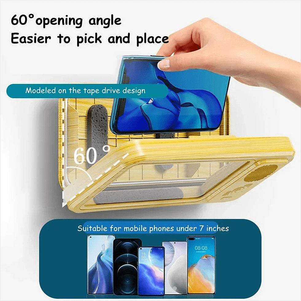 Miniatura: Shower Phone Holder with Bluetooth Speaker IPX4 Waterproof Anti-Fog Touch Screen