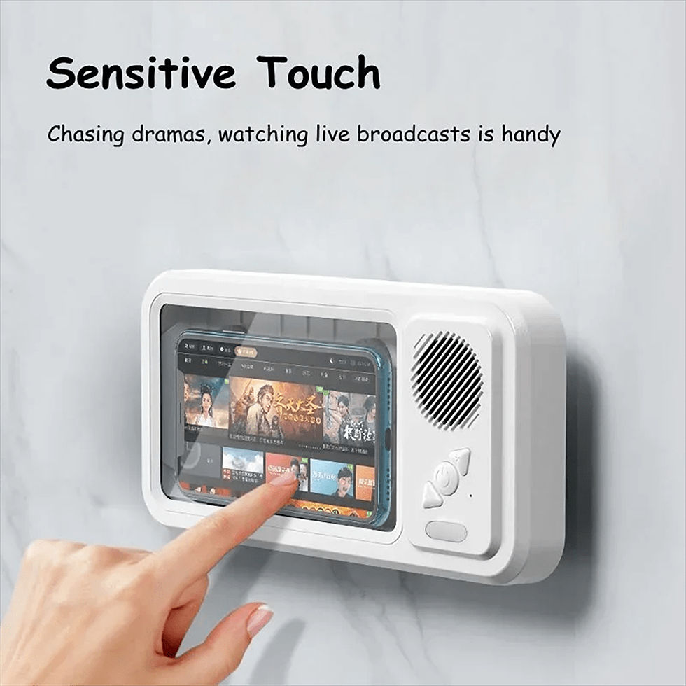 Miniatura: Shower Phone Holder with Bluetooth Speaker IPX4 Waterproof Anti-Fog Touch Screen