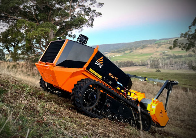  orange and black FAE RCU-75 remote controlled tracked machine