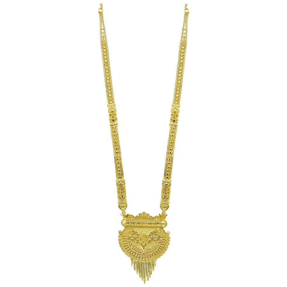 Thumbnail: Long Forming Necklace | 14K18K24K Micron Gold Traditional Long Bridal Jewellery