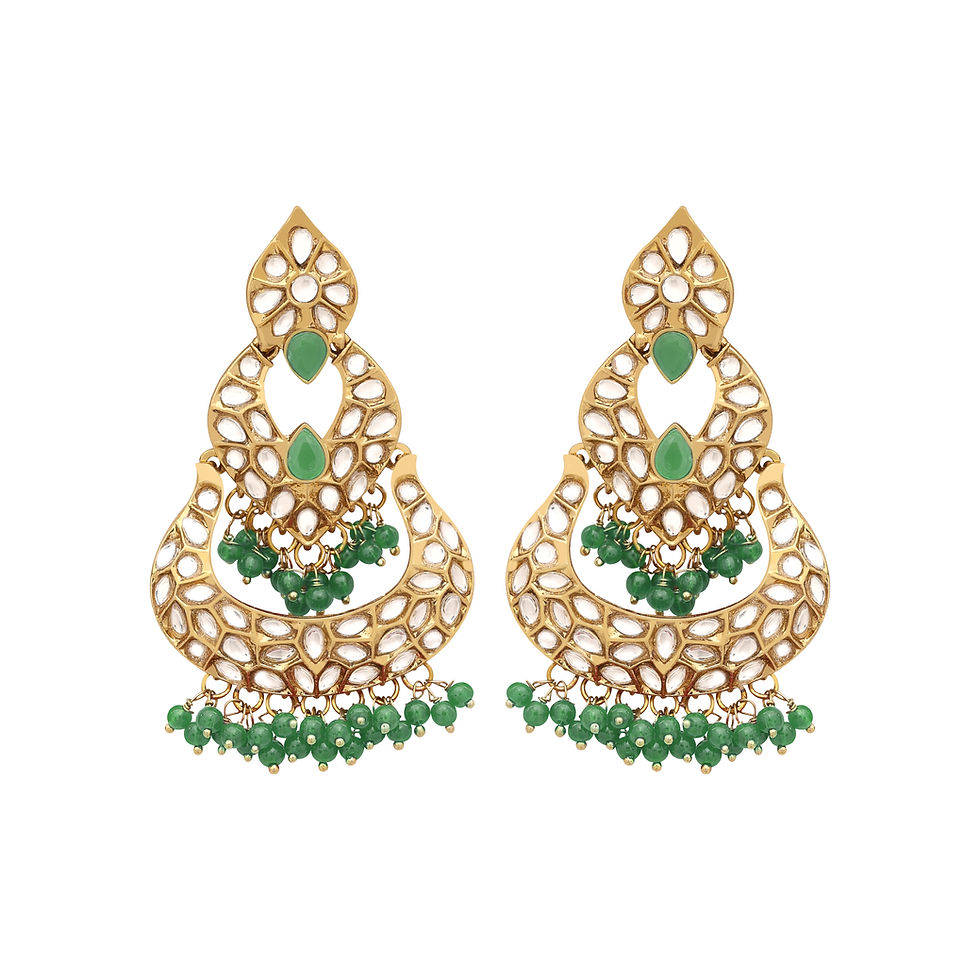 Miniature : Kundan Earrings |Chandbali | Earrings | Wedding Earring | Gift For Her | Indian