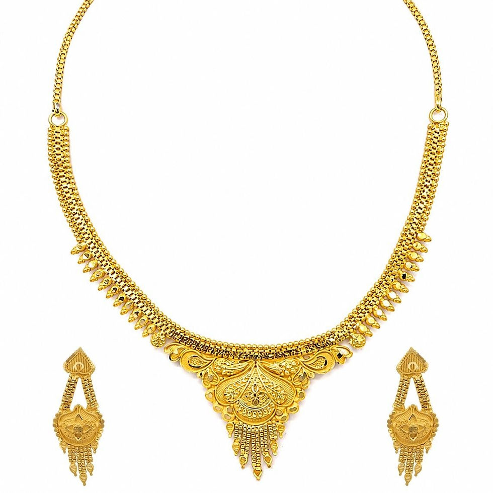 Miniature : Forming Necklace | 14K 18K 24K Dye Gold Plated Traditional Bridal Short Necklace