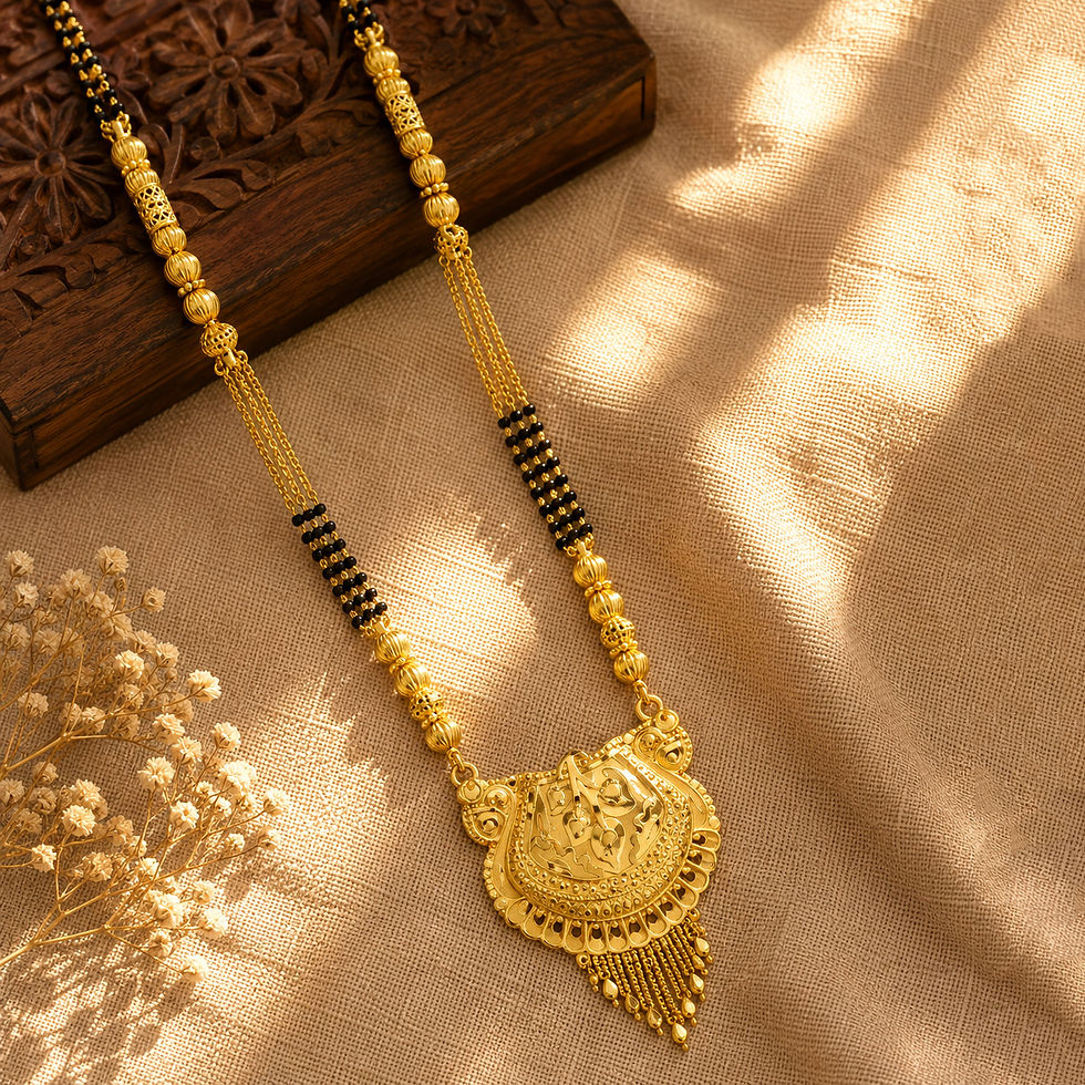 الصورة المصغرة: Mangalsutra | 24K Gold Micron Traditional Wedding Mangalsutra For Married Women
